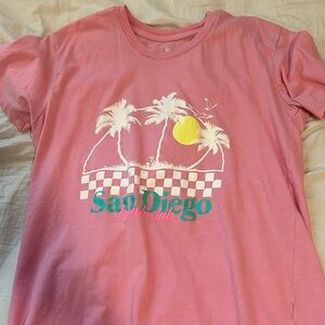 pink san diego graphic t shirt
